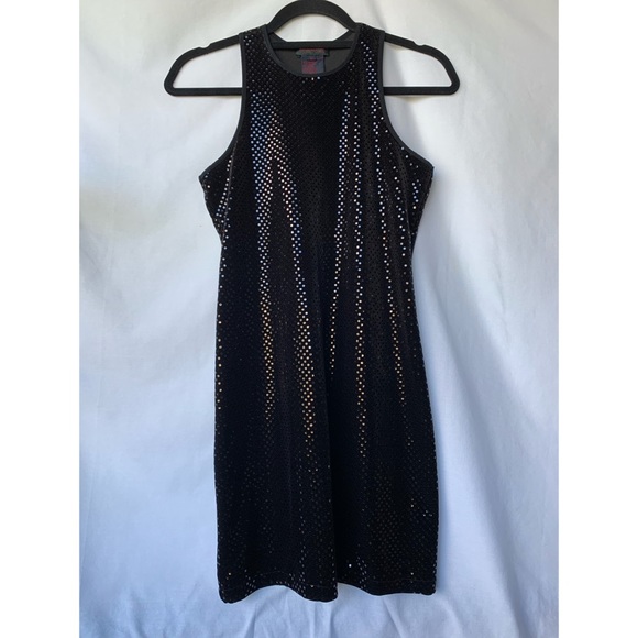 Small, Ralph Lauren, black velvet sequin dress - Picture 3 of 11